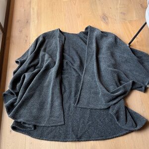 Elegant Charcoal Alpaca Women's Poncho